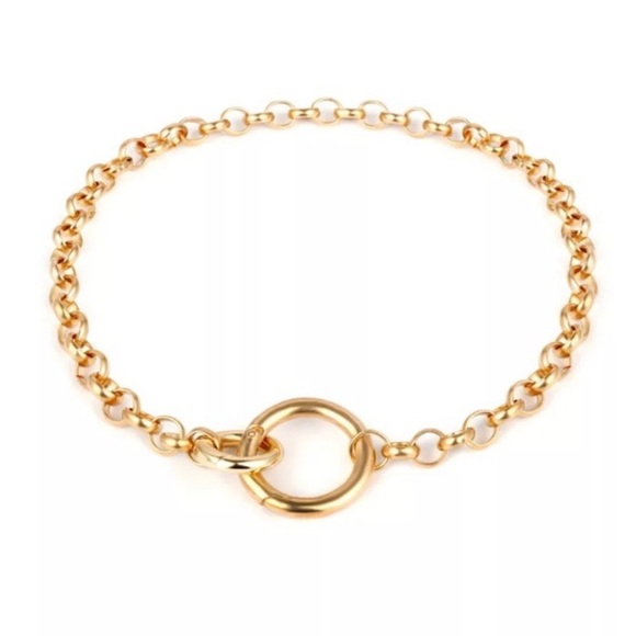 ¥ NEW 18K Gold Punk Miami Cuban Choker Necklace - Picture 4 of 6